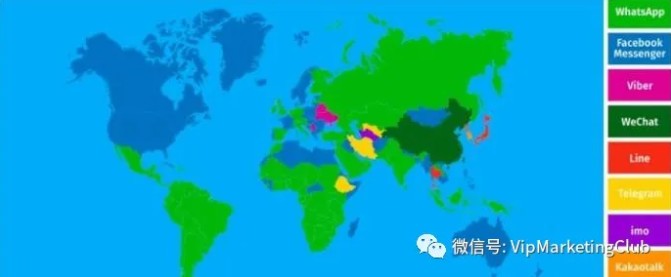 Whatsapp的主要市场为俄罗斯、南美洲、非洲等，占据世界版图的半壁江山图片
